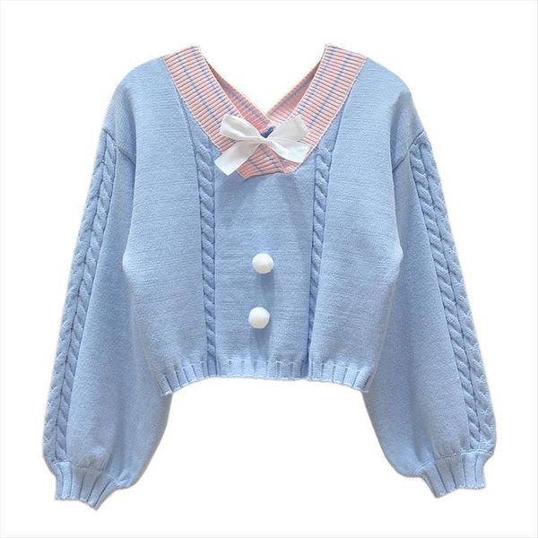 v neck with bow womens sweaters vintage pullover femme long sleeve knitwear crop pink jumper korean style white knitted, White;black
v neck with bow womens sweaters vintage pullover femme long sleeve knitwear crop pink jumper korean style white knitted, White;black