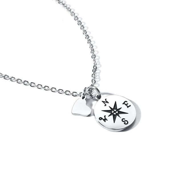 friends compass and initial heart necklace in stainless steel graduation gift mothers day pendant necklaces, Silver
friends compass and initial heart necklace in stainless steel graduation gift mothers day pendant necklaces, Silver