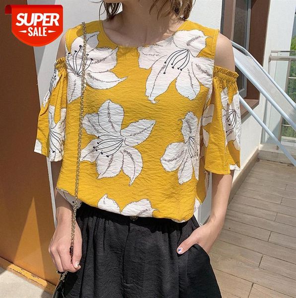 306-0070 chiffon shirt women's short-sleeved 19 summer korean style strapless lotus leaf sleeve round neck tie printed #e53e, Black;gray
306-0070 chiffon shirt women's short-sleeved 19 summer korean style strapless lotus leaf sleeve round neck tie printed #e53e, Black;gray
