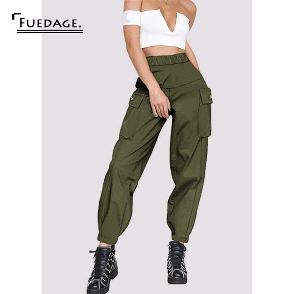 fuedage casual women's pant solid green high waist pockets spring autumn long cargo pants female fashion street rgular & capris, Black;white
fuedage casual women's pant solid green high waist pockets spring autumn long cargo pants female fashion street rgular & capris, Black;white