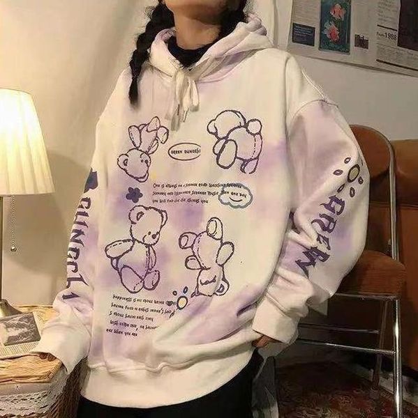 women's hoodies & sweatshirts 2021 spring autumn pink cute bear print oversized sweatshirt hooded harajuku vintage pullover teen clothi, Black
women's hoodies & sweatshirts 2021 spring autumn pink cute bear print oversized sweatshirt hooded harajuku vintage pullover teen clothi, Black