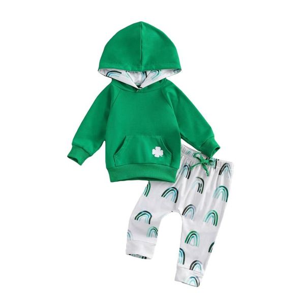 clothing sets 2021 spring 0-24m toddler baby boy girl 2pcs set hooded front pocket clover print long sleeve green rainbow pants outfit, White
clothing sets 2021 spring 0-24m toddler baby boy girl 2pcs set hooded front pocket clover print long sleeve green rainbow pants outfit, White