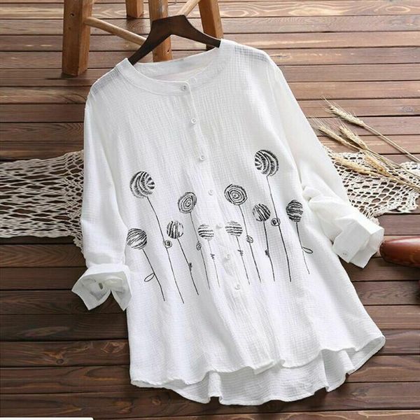 women's blouses & shirts women plus size blouse woman casual loose button summer long sleeve linen shirt ladies harajuku oversize embr, White
women's blouses & shirts women plus size blouse woman casual loose button summer long sleeve linen shirt ladies harajuku oversize embr, White