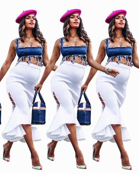 skirts pure color fashion trend design hollow all-match tight-fitting women's streetwear daily wear nightclub, Black