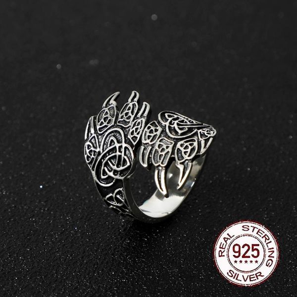 cluster rings 925 sterling silver viking celtic knot bear claw adjustable ring as gift with vintage wood box, Golden;silver
cluster rings 925 sterling silver viking celtic knot bear claw adjustable ring as gift with vintage wood box, Golden;silver