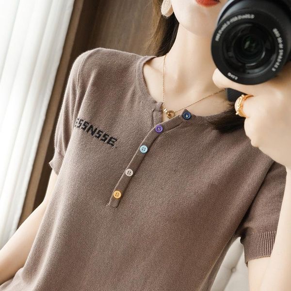 women's t-shirt summer style pure cotton short-sleeved knitted short round neck all-match half-sleeved bottoming shi, White
women's t-shirt summer style pure cotton short-sleeved knitted short round neck all-match half-sleeved bottoming shi, White