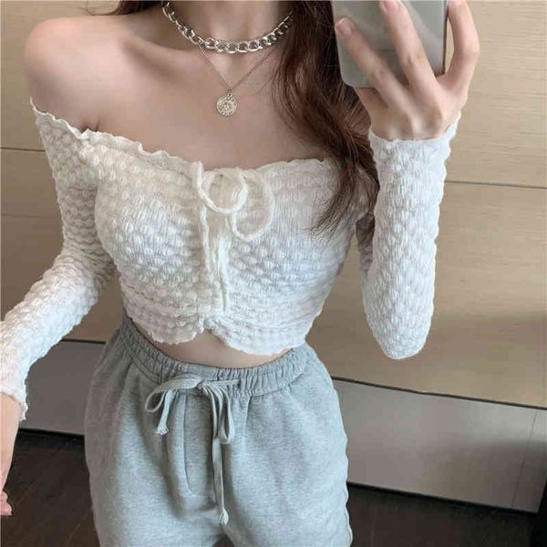women's t-shirt off shoulder women short t shirt elegant summer ladies black long sleeve lace crop fashion slim korean white
women's t-shirt off shoulder women short t shirt elegant summer ladies black long sleeve lace crop fashion slim korean white