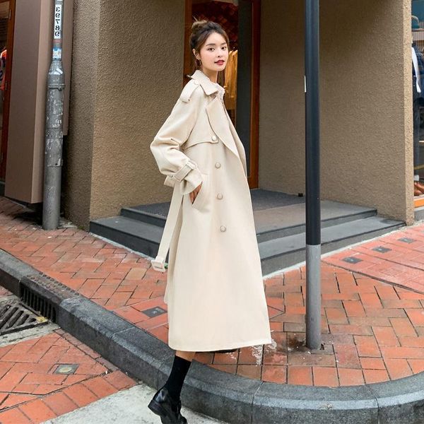 women's trench coats double breasted trendy windbreaker women 2021 autumn temperament mid-length beige coat bandage outerwear zh753, Tan;black
women's trench coats double breasted trendy windbreaker women 2021 autumn temperament mid-length beige coat bandage outerwear zh753, Tan;black