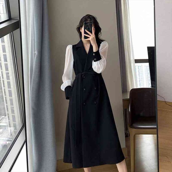 vintage fashion belt maxi dresses for women notched long sleeve office ladies blazer dress autumn winter long a-line black dress, Black;gray
vintage fashion belt maxi dresses for women notched long sleeve office ladies blazer dress autumn winter long a-line black dress, Black;gray