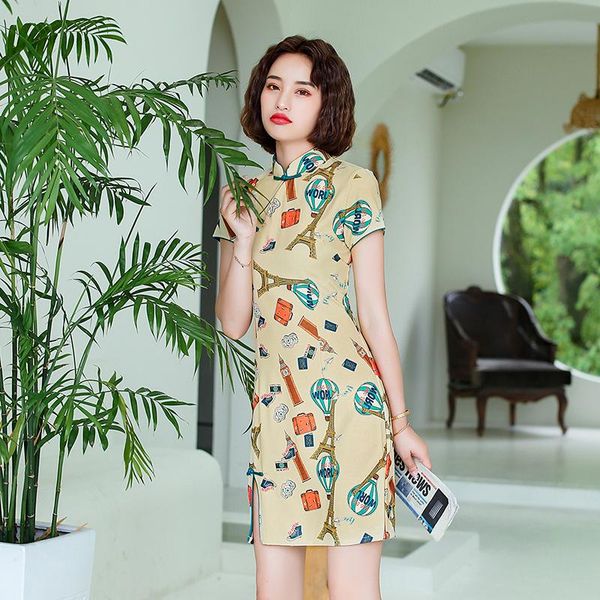 young lady short sleeve novelty cheongsam summer slim mini qipao elegant mandarin collar exquisite chinese dress s-3xl ethnic clothing, Red
young lady short sleeve novelty cheongsam summer slim mini qipao elegant mandarin collar exquisite chinese dress s-3xl ethnic clothing, Red