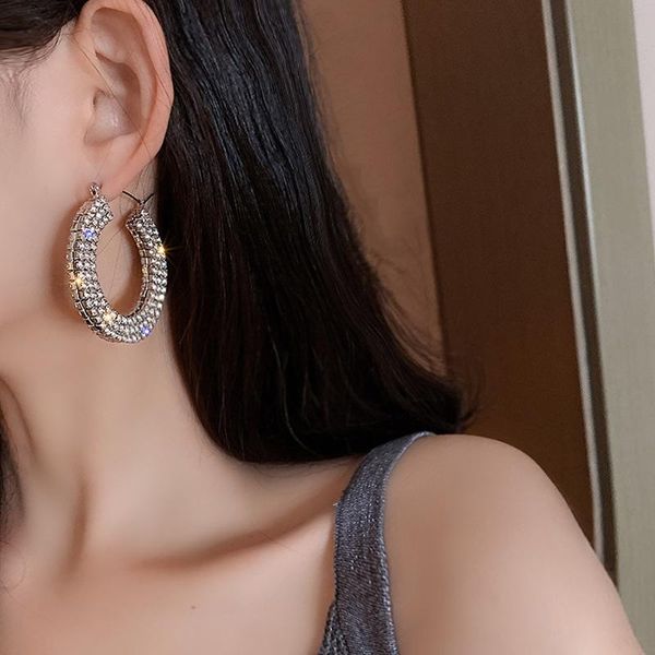european and american fashion exaggerated gem crystal circle earrings korea sweet elegant simple ear jewelry female hoop & huggie, Golden;silver
european and american fashion exaggerated gem crystal circle earrings korea sweet elegant simple ear jewelry female hoop & huggie, Golden;silver
