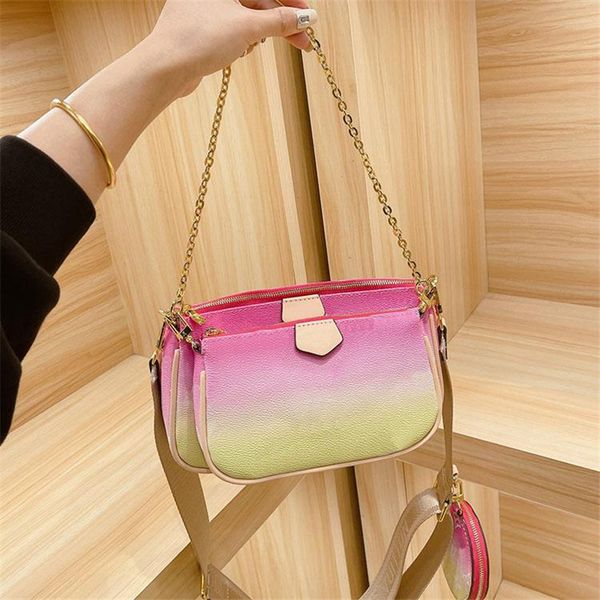 Gradient color Hobos Composite bag 3 in1 MULTI POCHETTE Classic Messenger purses women Envelope bags shoulder cross-body purse 23*13cm, Pink
Gradient color Hobos Composite bag 3 in1 MULTI POCHETTE Classic Messenger purses women Envelope bags shoulder cross-body purse 23*13cm, Pink