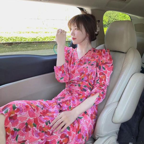 party dresses ladies summer slim floral print maxi dress female fashion v-neck french casual designed high version ml148, White;black
party dresses ladies summer slim floral print maxi dress female fashion v-neck french casual designed high version ml148, White;black