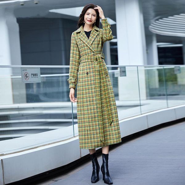 women's wool & blends 2021 england style women plaid woolen coat slim fashion warm long winter female cashmere coats, Black
women's wool & blends 2021 england style women plaid woolen coat slim fashion warm long winter female cashmere coats, Black