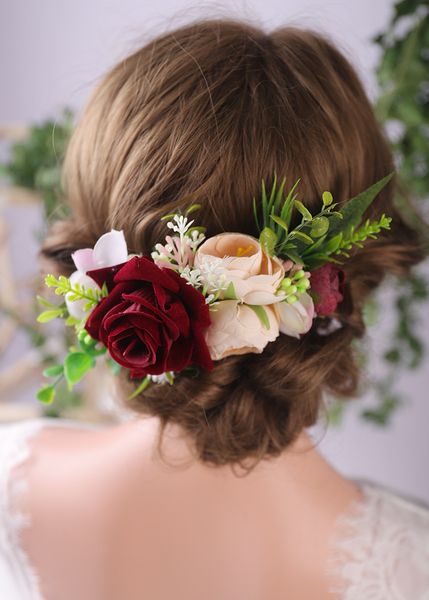 chic flower hair comb red rose wedding bridal hair accessories female glamour classic hair vine fashion pins for women, Silver
chic flower hair comb red rose wedding bridal hair accessories female glamour classic hair vine fashion pins for women, Silver