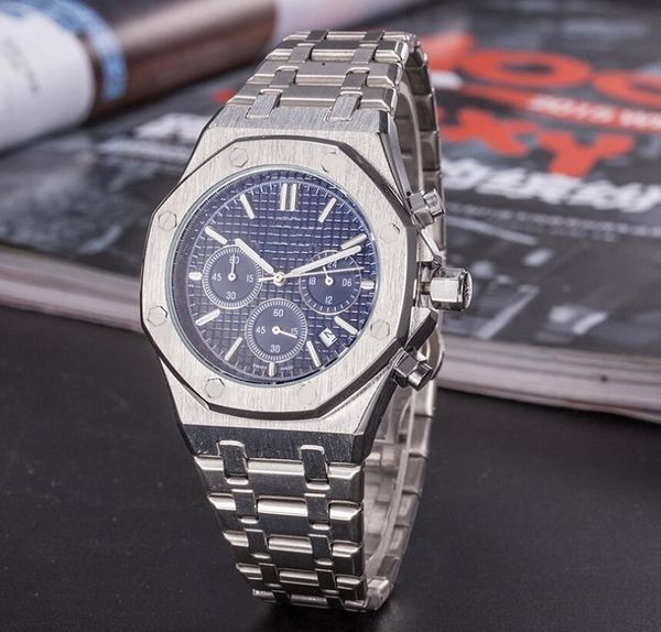 all subdials work leisure mens watches 42mm full functional stainless steel quartz wristwatches satch watch for men, Slivery;brown
all subdials work leisure mens watches 42mm full functional stainless steel quartz wristwatches satch watch for men, Slivery;brown