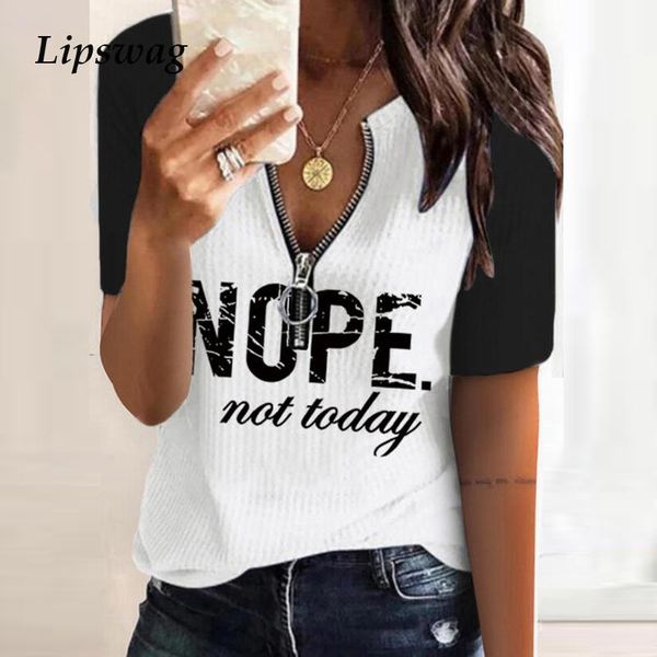 women's t-shirt letter printing fashion zipper v-neck t shirts women elegant patchwork casual tee shirt lady 2021 summer short sleeve s, White
women's t-shirt letter printing fashion zipper v-neck t shirts women elegant patchwork casual tee shirt lady 2021 summer short sleeve s, White