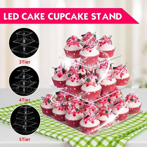 other event & party supplies 5-tiers square led lights cake cupcake display rack stand thickened acrylic for wedding plates tableware festiv
other event & party supplies 5-tiers square led lights cake cupcake display rack stand thickened acrylic for wedding plates tableware festiv