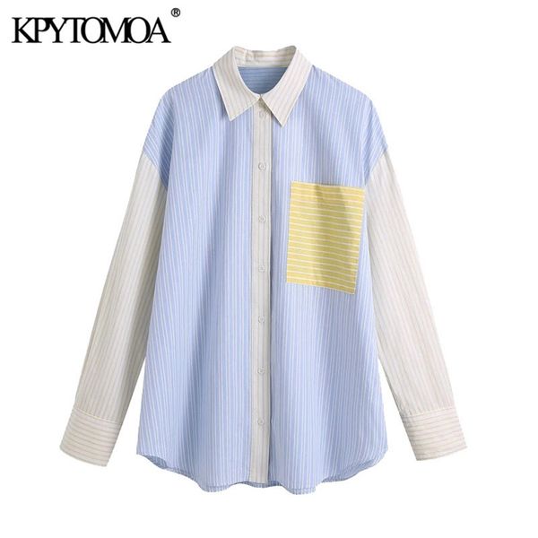 women fashion patchwork pockets striped loose blouses vintage long sleeve button-up female shirts blusas chic 210421, White
women fashion patchwork pockets striped loose blouses vintage long sleeve button-up female shirts blusas chic 210421, White