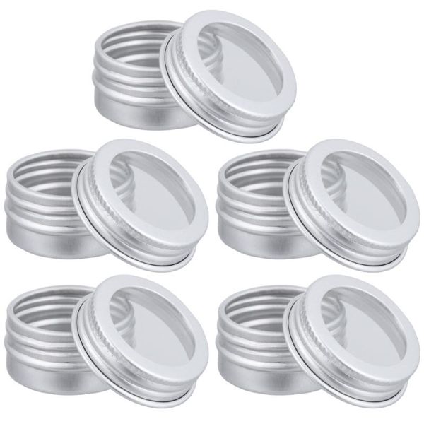 storage bottles & jars 15pcs 5ml aluminium jar clear screw lid round boxes
storage bottles & jars 15pcs 5ml aluminium jar clear screw lid round boxes
