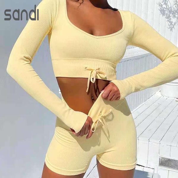 yoga outfit sandi ribbed seamless set knitting workout clothes women sportswear long sleeve crop and shorts gym clothing
yoga outfit sandi ribbed seamless set knitting workout clothes women sportswear long sleeve crop and shorts gym clothing