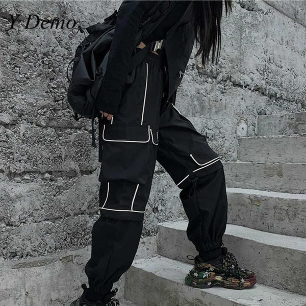 women's pants & capris y demo techwear hiphop women reflective light casual pockets high waist elastic cargo streetwear, Black;white
women's pants & capris y demo techwear hiphop women reflective light casual pockets high waist elastic cargo streetwear, Black;white