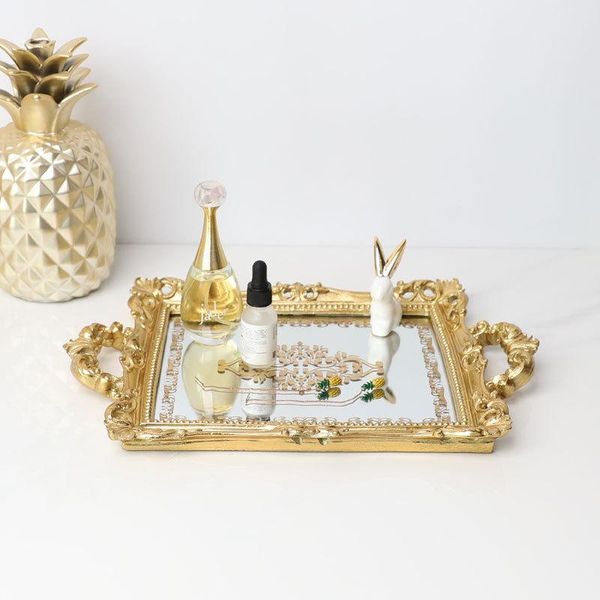 kitchen storage & organization retro european style gold-tone printed mirror tray pastry fruit bowl cosmetics jewelry rectangular decoration
kitchen storage & organization retro european style gold-tone printed mirror tray pastry fruit bowl cosmetics jewelry rectangular decoration