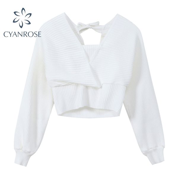 white bodycon pullover sweater for women's long sleeve crop knitwear female rib elegant korean casual short knitted 210515, White;black
white bodycon pullover sweater for women's long sleeve crop knitwear female rib elegant korean casual short knitted 210515, White;black