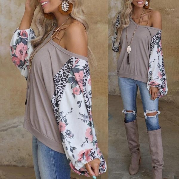 women's t-shirt 2021 spring and summer printing long sleeve round neck splicing casual loose for women, White
women's t-shirt 2021 spring and summer printing long sleeve round neck splicing casual loose for women, White