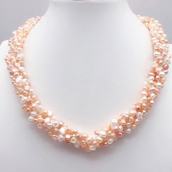 natural freshwater pearl 5-6 mm irregular shaped baroque white pink purple necklace magnetic clasp 18" 5strand pendant necklaces, Silver
natural freshwater pearl 5-6 mm irregular shaped baroque white pink purple necklace magnetic clasp 18" 5strand pendant necklaces, Silver