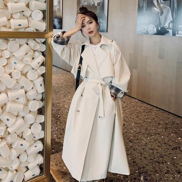 women's trench coats brand loose oversize double-breasted long coat for women duster windbreaker lady outerwear spring autumn clothes, Tan;black
women's trench coats brand loose oversize double-breasted long coat for women duster windbreaker lady outerwear spring autumn clothes, Tan;black