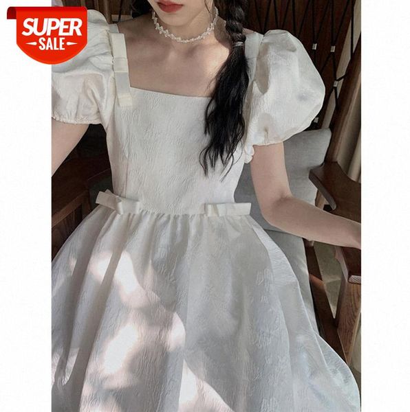 square neck sweet age-reducing cute puff sleeve princess dress female texture bow design slim slimming #sn4c, Black;gray
square neck sweet age-reducing cute puff sleeve princess dress female texture bow design slim slimming #sn4c, Black;gray