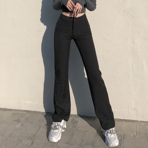 women's pants & capris high waist striped black straight women long trousers vintage 20s aesthetic bottoms office lady pantalon femme, Black;white
women's pants & capris high waist striped black straight women long trousers vintage 20s aesthetic bottoms office lady pantalon femme, Black;white