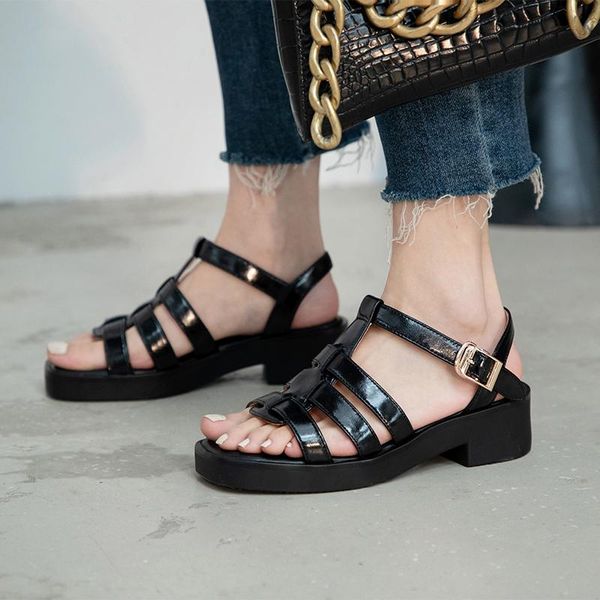 dress shoes buckles thick heels sandals for women genuine leather summer arrival woman 2021 office lady prom, Black
dress shoes buckles thick heels sandals for women genuine leather summer arrival woman 2021 office lady prom, Black