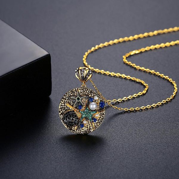 pendant necklaces luxury female round crystal necklace dainty gold color chain for women cute sea star wedding, Silver
pendant necklaces luxury female round crystal necklace dainty gold color chain for women cute sea star wedding, Silver