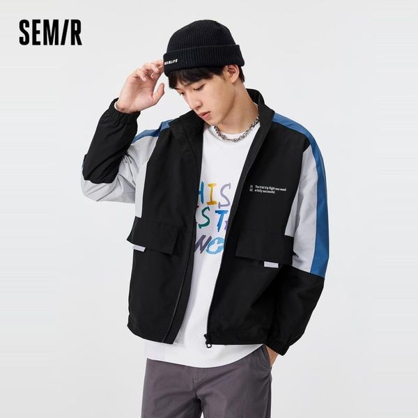 men's jackets semir jacket men 2021 autumn trend ins loose korean pattern man stitching contrast stand-up collar, Black;brown
men's jackets semir jacket men 2021 autumn trend ins loose korean pattern man stitching contrast stand-up collar, Black;brown