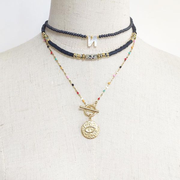 chokers bohemian minimalist stainless steel chain necklace punk trendy gold-color evil eye pendant clothing accessories halloween gift, Golden;silver
chokers bohemian minimalist stainless steel chain necklace punk trendy gold-color evil eye pendant clothing accessories halloween gift, Golden;silver
