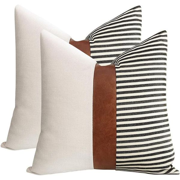 pillow case set of 2 farmhouse decor stripe patchwork linen boho throw covers, modern covers 18x18 inch
pillow case set of 2 farmhouse decor stripe patchwork linen boho throw covers, modern covers 18x18 inch