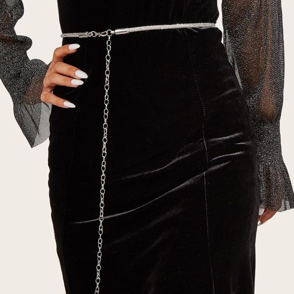 belts fashion simple chain ladies dress decorated with silver diamond high waist metal, Black;brown
belts fashion simple chain ladies dress decorated with silver diamond high waist metal, Black;brown