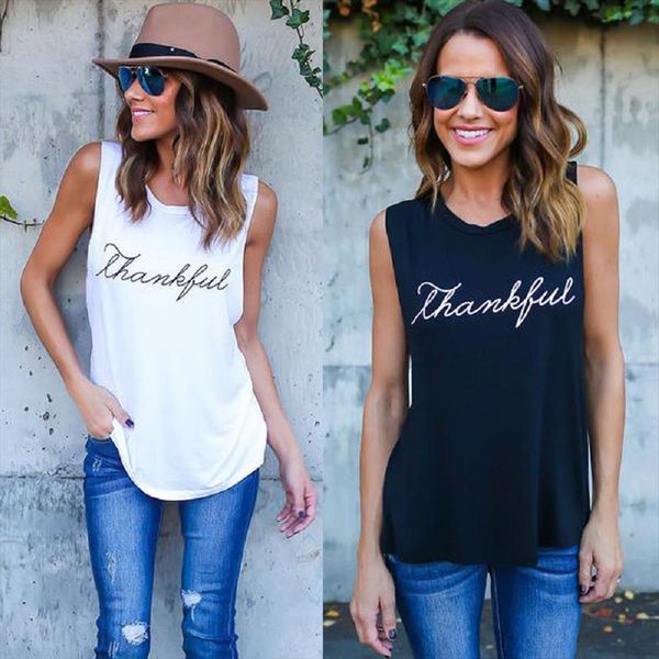 summer sleeveless black womens camis round neck regular fit wear letter printed t shirt tee, White
summer sleeveless black womens camis round neck regular fit wear letter printed t shirt tee, White
