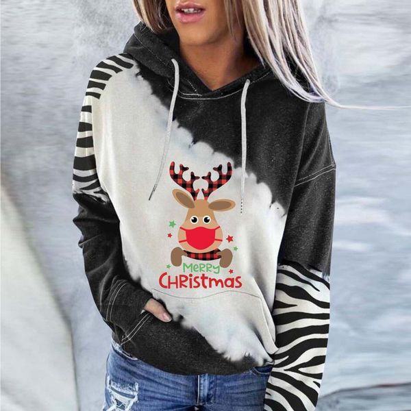 women's hoodies & sweatshirts autumn and winter christmas elk print long-sleeved sweatshirt warm splicing kangaroo pocket casual pullov, Black
women's hoodies & sweatshirts autumn and winter christmas elk print long-sleeved sweatshirt warm splicing kangaroo pocket casual pullov, Black