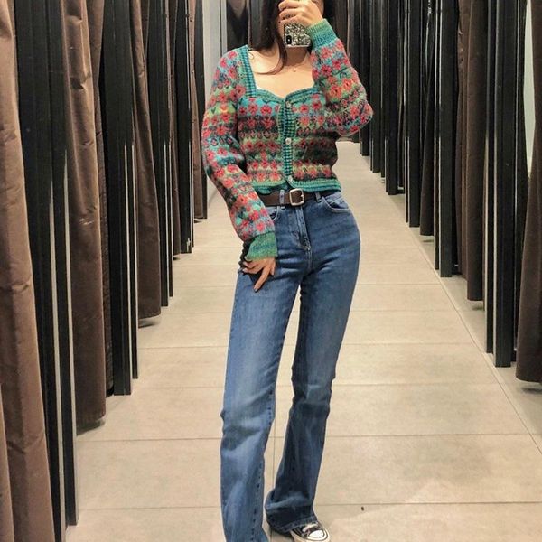 women's knits & tees sweater woman 2021 fashion knitted cropped cardigan vintage square collar button up outerwear chic 20971, White
women's knits & tees sweater woman 2021 fashion knitted cropped cardigan vintage square collar button up outerwear chic 20971, White