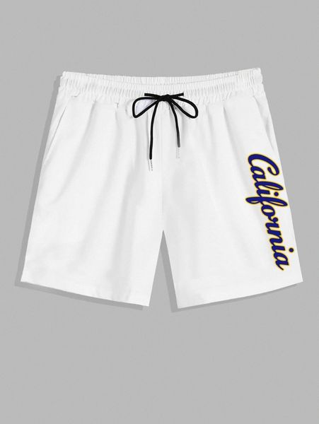 romwe guys letter drawstring shorts 7'' j3sr#, Black 
romwe guys letter drawstring shorts 7'' j3sr#, Black