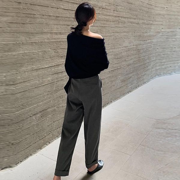 xitao loose slash neck sweater women autumn tide fashion style pullover solid color long sleeve casual zp2304, White;black
xitao loose slash neck sweater women autumn tide fashion style pullover solid color long sleeve casual zp2304, White;black