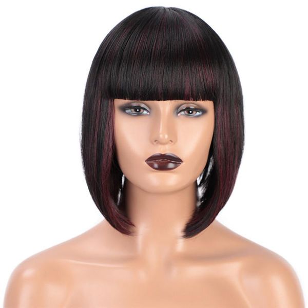 synthetic wigs ladies short black wine mixed straight wig with bangs for daily party use heat resistant fiber women
synthetic wigs ladies short black wine mixed straight wig with bangs for daily party use heat resistant fiber women