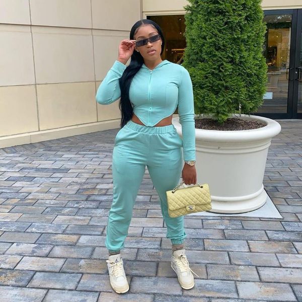 women's tracksuits vintage solid set zipper crop hoodies jogger pants sport tracksuit two piece outfit active sweatsuit, Gray
women's tracksuits vintage solid set zipper crop hoodies jogger pants sport tracksuit two piece outfit active sweatsuit, Gray
