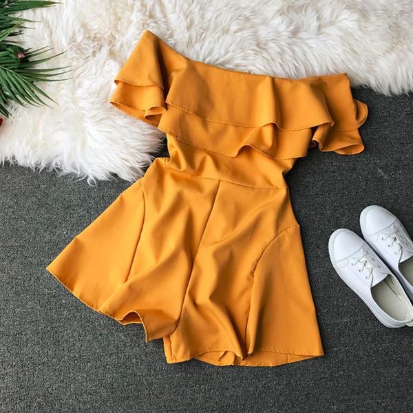 women's jumpsuits & rompers 2021 summer women short sleeve off shoulder solid beach shorts jumpsuit vestidos yy262, Black;white 
women's jumpsuits & rompers 2021 summer women short sleeve off shoulder solid beach shorts jumpsuit vestidos yy262, Black;white