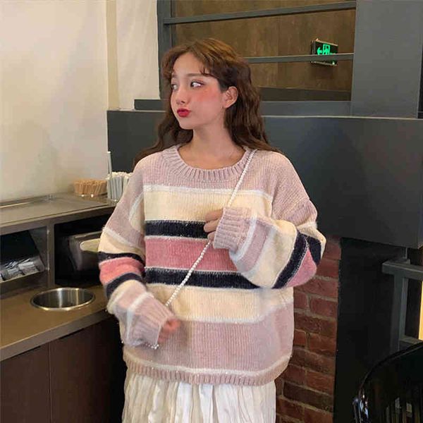 paris girl loose stripe casual women sweater autumn winter female knitted pullovers long sleeve jumper pull femme clothing 210524, White;black
paris girl loose stripe casual women sweater autumn winter female knitted pullovers long sleeve jumper pull femme clothing 210524, White;black