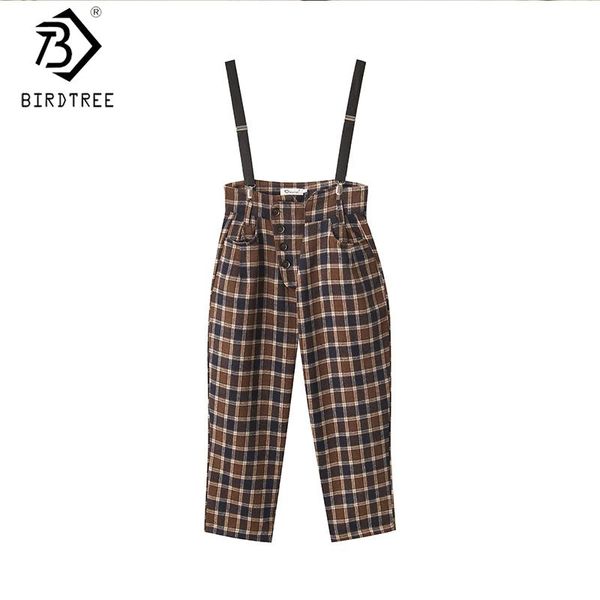 women's pants & capris 2021 spring ins plaid suspenders trousers high waist single-breasted pockets casual female pant b9d404k, Black;white
women's pants & capris 2021 spring ins plaid suspenders trousers high waist single-breasted pockets casual female pant b9d404k, Black;white