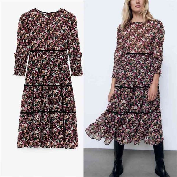 floral print chiffon midi dress women long puff sleeve vintage party dresses woman velvet strap detail lining vestido 210524, Black;gray
floral print chiffon midi dress women long puff sleeve vintage party dresses woman velvet strap detail lining vestido 210524, Black;gray